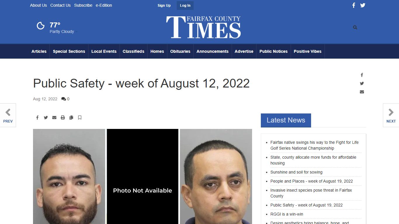Public Safety - week of August 12, 2022 - fairfaxtimes.com